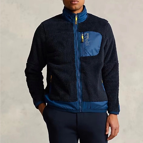 RLX - RALPH LAUREN: Hi-Pile Full Zip Sweater (College Navy)